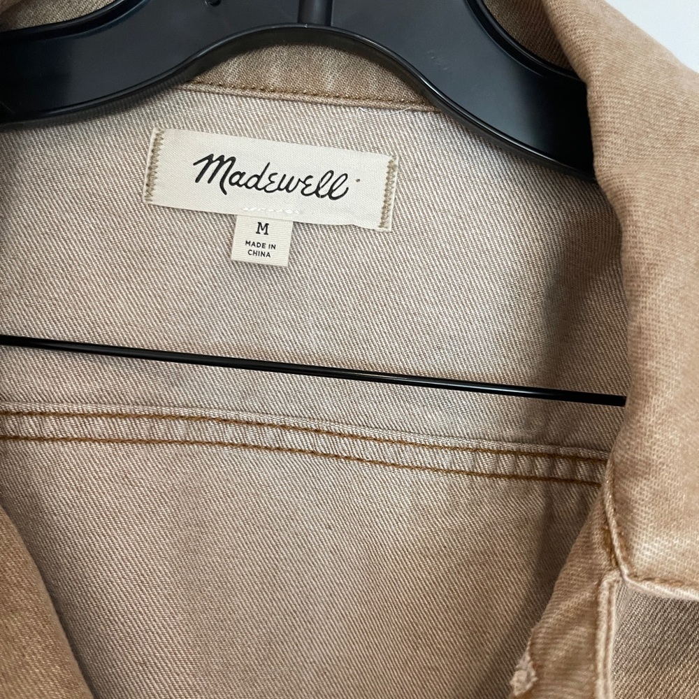 Madewell Oversized Trucker Classic Denim Jacket Beige - Picture 3 of 4